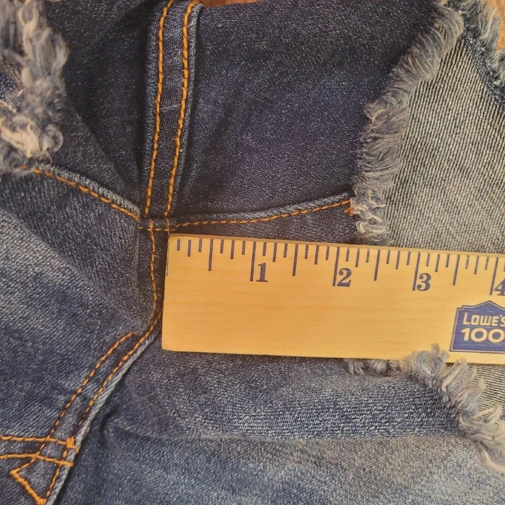 Old Navy Womens Shorts Blue 4 Boyfriend Cut Off Mid Rise Raw Hem‎ Denim Distress
